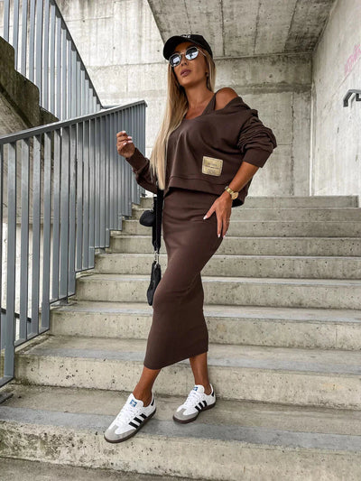 Juna Elegant Dress With Sweater