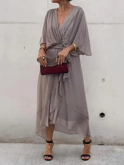 Esperance | Silk Chiffon V-Neck Dress
