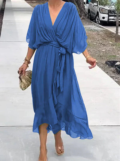 Esperance | Silk Chiffon V-Neck Dress