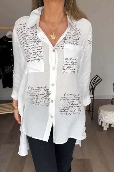 Odette™ - Script Drop-Hem Blouse