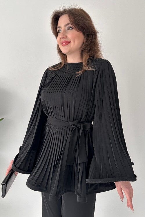 Romy Pleated Flare Tops Trousers Set