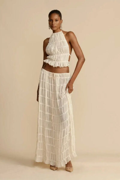 Esmee Backless Pleated Set