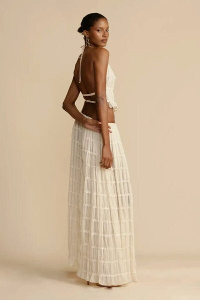 Esmee Backless Pleated Set