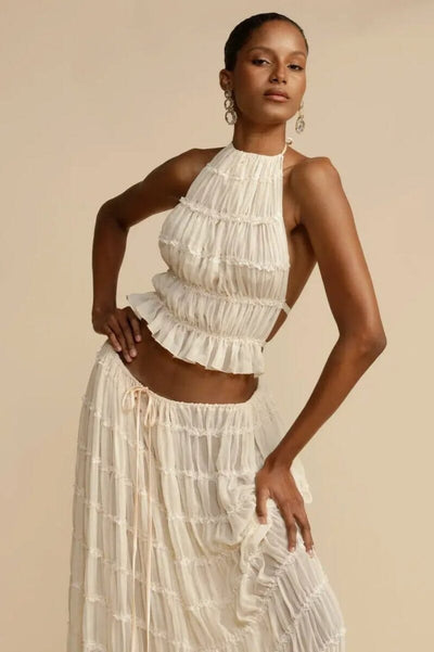 Esmee Backless Pleated Set