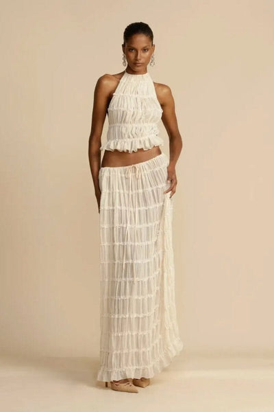 Esmee Backless Pleated Set