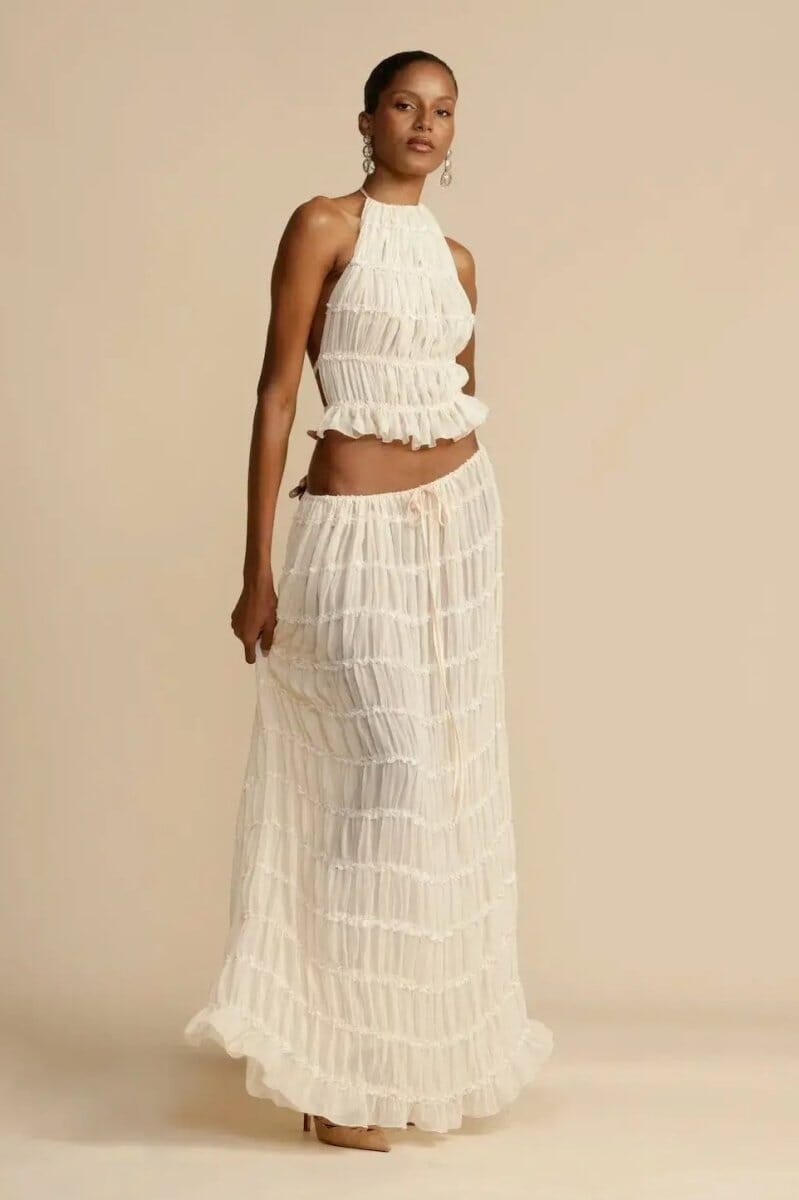 Esmee Backless Pleated Set