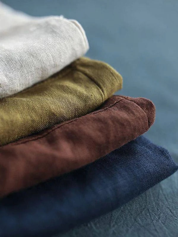 Women's Lapel Neck | Casual Solid Color Cotton Long Sleeve Shirt