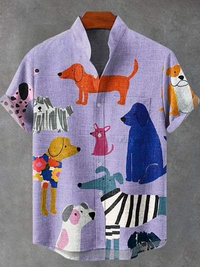 Women's Dog Art Print | Casual Cotton Shirt