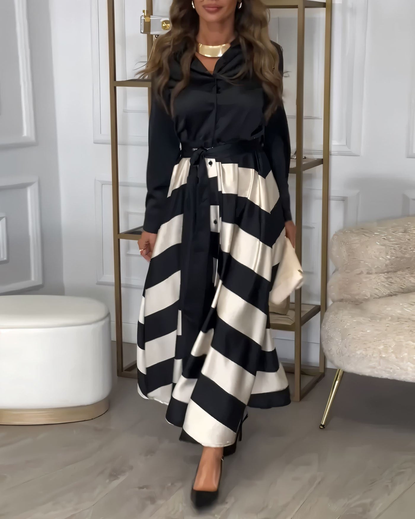 Georgette Elegant Maxi Dress
