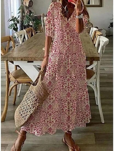 Ava Elegant Boho Dress with Tummy Cover