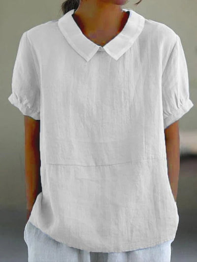 Blue Plain Short Sleeve | Round Neck Top